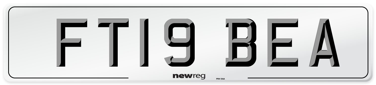 FT19 BEA Number Plate from New Reg